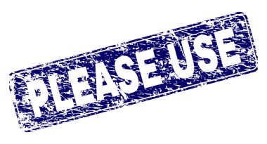 Lütfen kullanım çerçeveli yuvarlatılmış dikdörtgen damga çizik