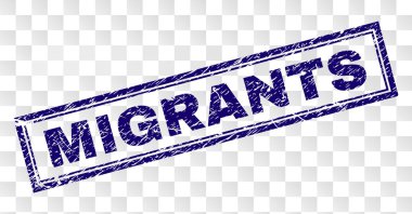 Grunge göçmenler dikdörtgen damgası