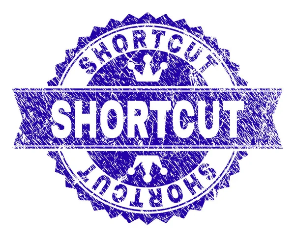 Selo de carimbo texturizado raspado SHORTCUT com fita — Vetor de Stock