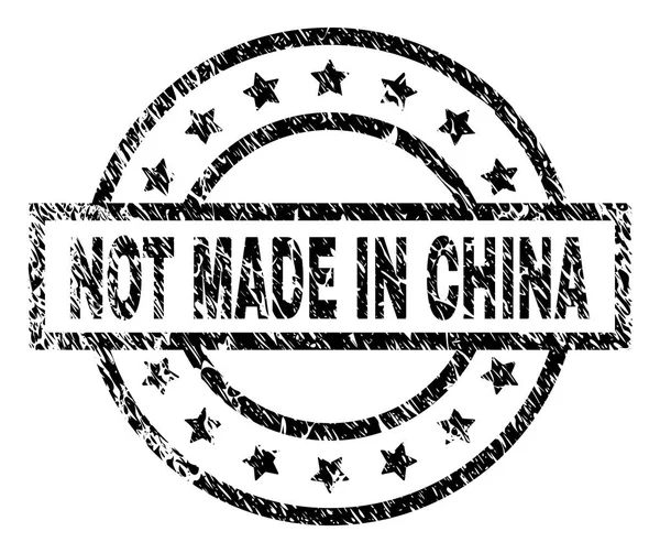 Tessuto graffiato NON MADE IN CINA Sigillo francobollo — Vettoriale Stock