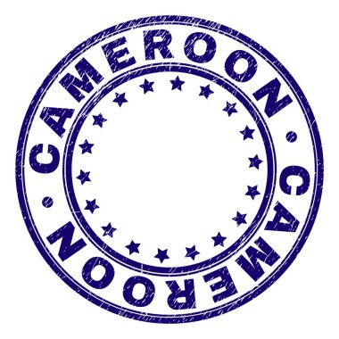 Grunge Kamerun damga mühür yuvarlak dokulu