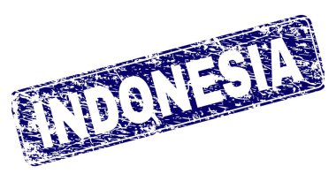 Yuvarlatılmış dikdörtgen damga çizilmiş Endonezya çerçeveli