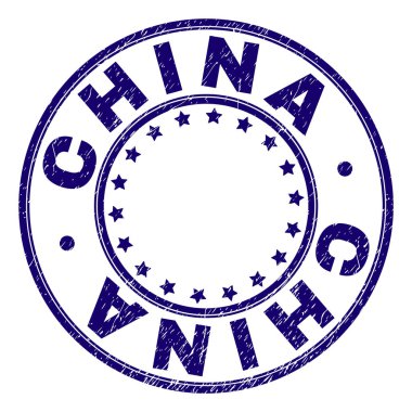 Grunge Çin damga mühür yuvarlak dokulu