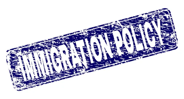 Scratched IMMIGRATION POLICY Framed Rounded Rectangle Stamp — Stock Vector