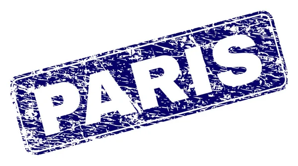 Selo de retângulo arredondado emoldurado PARIS riscado —  Vetores de Stock