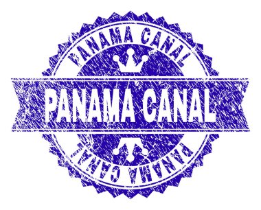 Dokulu Panama Kanalı damga mühür kurdele ile çizik