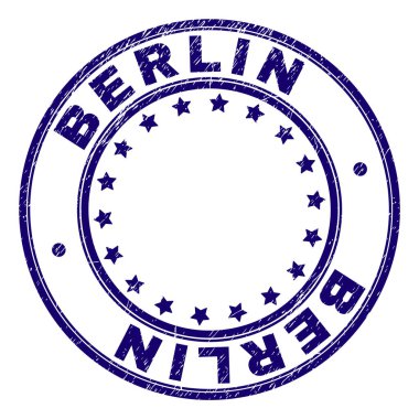 Grunge Berlin yuvarlak damga mühür dokulu