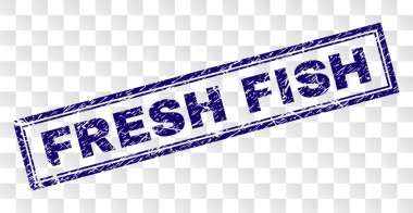 Çizik taze balık dikdörtgen damgası