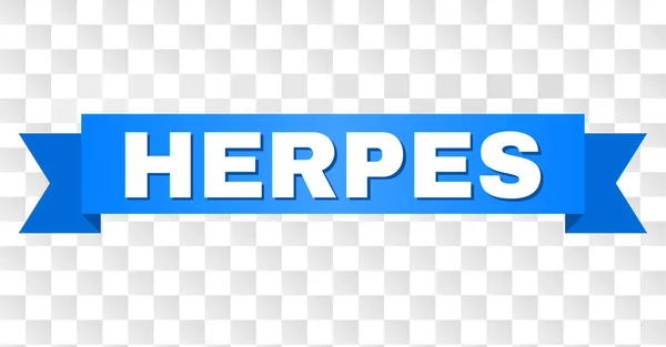 Cinta azul con leyenda de HERPES — Vector de stock