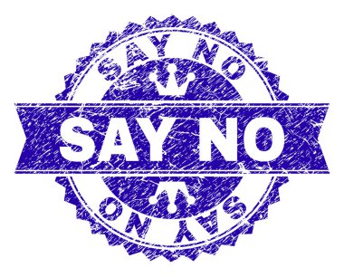 Grunge söylemek yok damga mühür kurdele ile dokulu