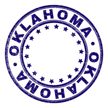 Grunge Oklahoma damga mühür yuvarlak dokulu