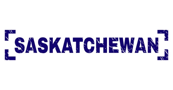Gekrast getextureerde Saskatchewan stempel afdichting tussen hoeken — Stockvector