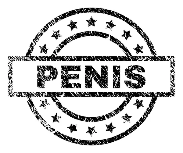 Grunge Texturé Penis Stamp Seal — Image vectorielle