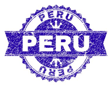 Dokulu Peru damga mühür kurdele ile çizik