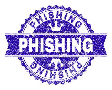 Grunge Phishing damga mühür kurdele ile dokulu