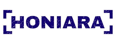 Dokulu Honiara damga mühür köşeleri içinde çizik