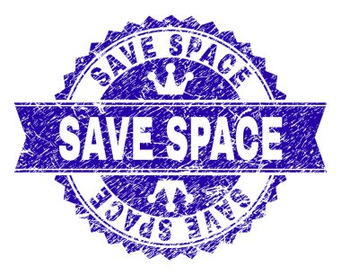 Kaydet uzay damga mühür kurdele ile dokulu çizik