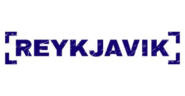Dokulu Reykjavik damga mühür köşeleri içinde çizik
