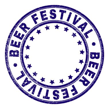 Bira Festivali yuvarlak damga mühür grunge dokulu