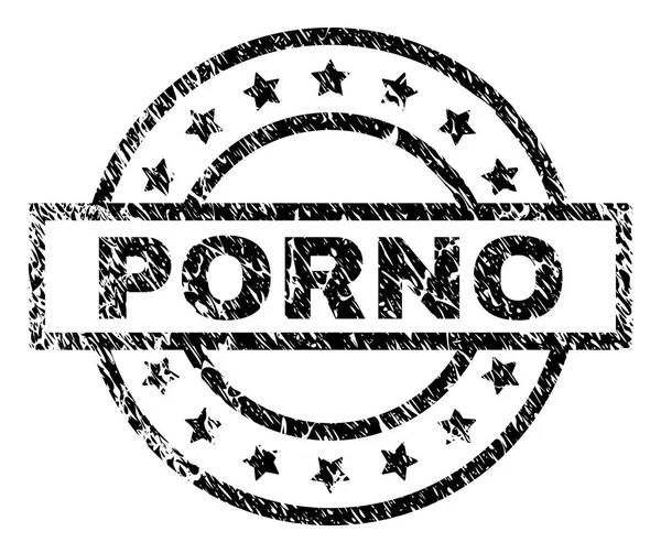 Grunge Texturé PORNO Stamp Seal — Image vectorielle