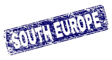 Yuvarlatılmış dikdörtgen damga çizilmiş Güney Avrupa çerçeveli