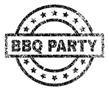 Grunge Barbekü partisi damga mühür dokulu