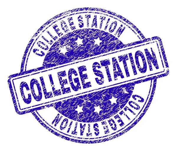 Grunge Textured COLLEGE STATION Stamp Seal — Stock Vector