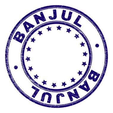 Damga mühür yuvarlak çizik dokulu Banjul