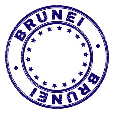 Grunge Brunei damga mühür yuvarlak dokulu