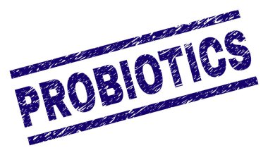 Grunge Probiyotikler damga mühür dokulu