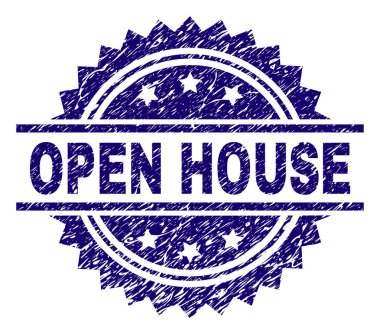 Grunge açık ev damga mühür dokulu