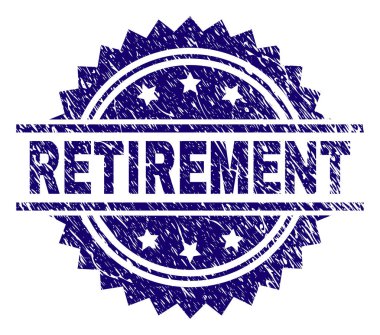 Grunge dokulu emeklilik damga mühür