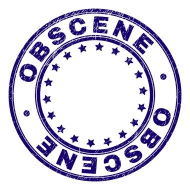 Dokulu müstehcen yuvarlak damga mühür çizik