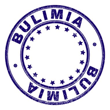 Grunge Bulimia damga mühür yuvarlak dokulu