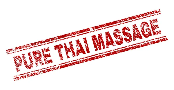 Sello de sello de MASAJE THAI PURO texturizado rayado — Archivo Imágenes Vectoriales