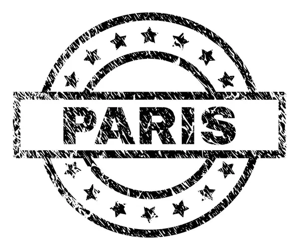 Scratched Textured PARIS Stamp Seal — Stock Vector