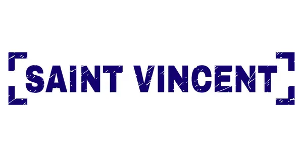 Sello de sello de VINCENT Scratched Textured SAINT entre esquinas — Vector de stock