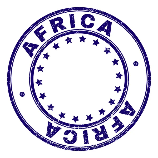 Selo de carimbo redondo AFRICA texturizado riscado —  Vetores de Stock