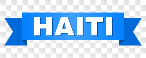 Blue Ribbon med Haiti bildtext — Stock vektor