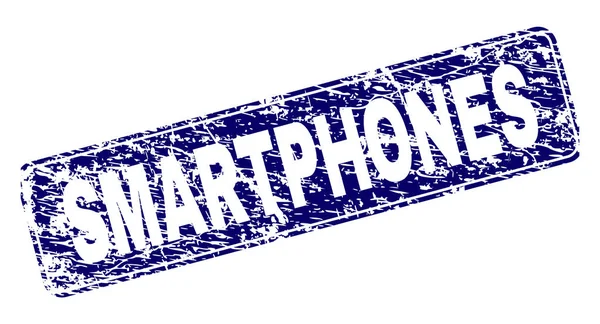Zerkratzte Smartphones gerahmt gerundeten Rechteck-Stempel — Stockvektor