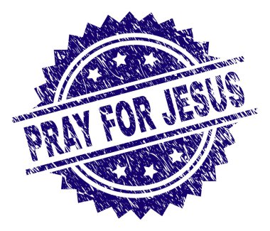 Dokulu grunge Jesus damga mühür için dua