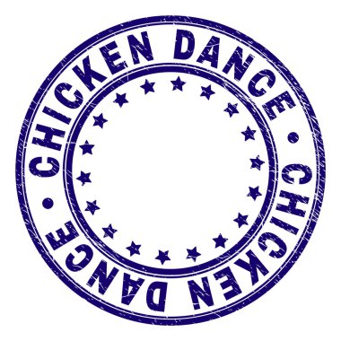 Tavuk dansı damga mühür yuvarlak grunge dokulu