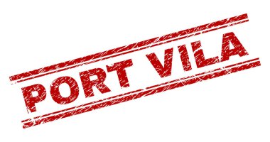 Port Vila damga mühür grunge dokulu