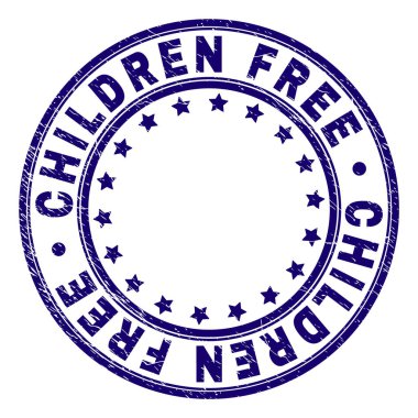 Yuvarlak damga mühür çizilmiş dokulu çocuklar ücretsiz