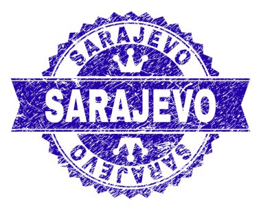 Grunge Saraybosna damga mühür kurdele ile dokulu