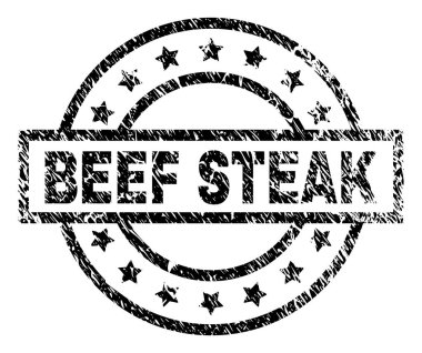 Grunge sığır eti biftek damga mühür dokulu