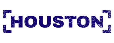 Grunge Houston damga mühür köşeler arasında dokulu