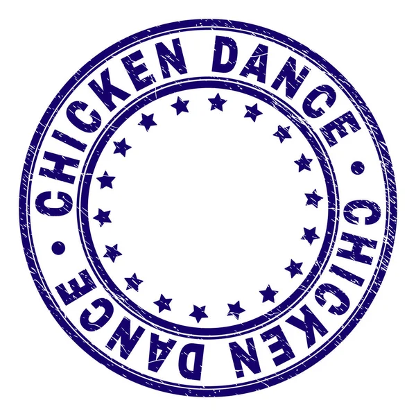 Grunge texturált Chicken Dance kerek pecsét pecsét — Stock Vector