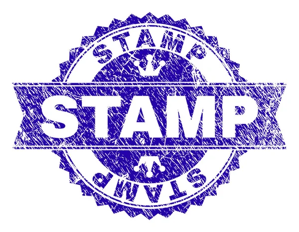 带丝带的凸起纹理邮票印章 — 图库矢量图片