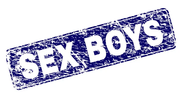 Царапанные половые мальчики в рамке с округлым прямоугольником — стоковый вектор